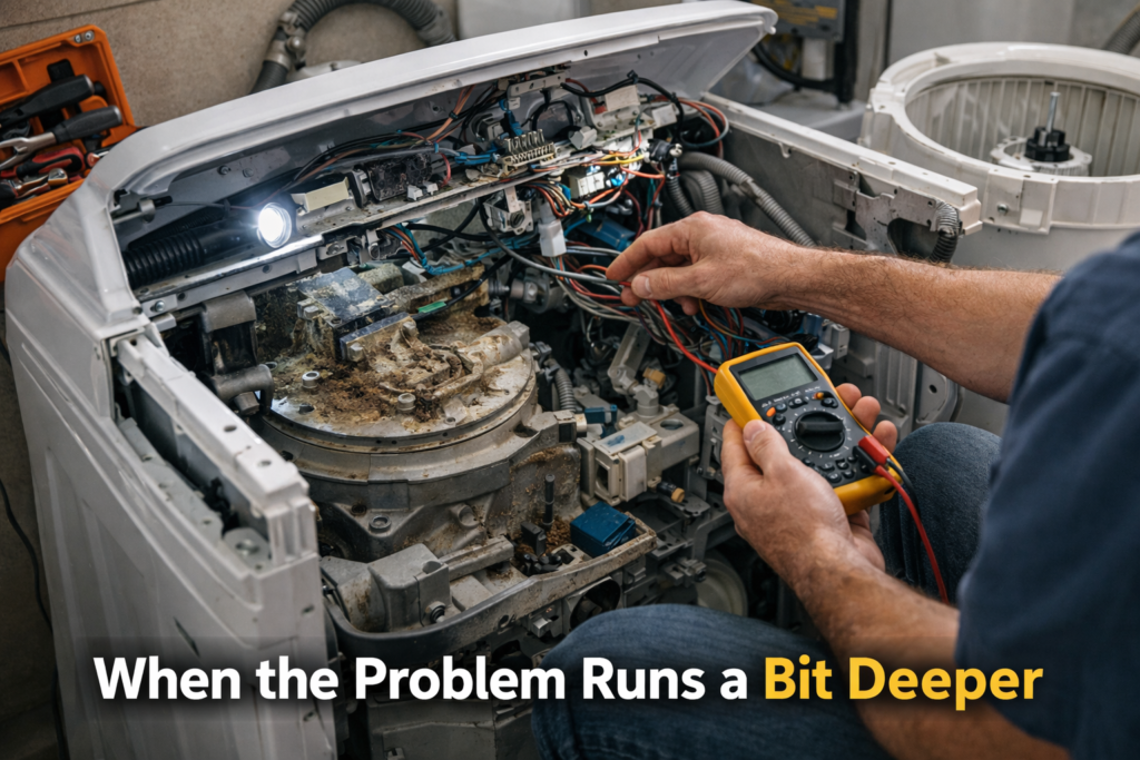 washing machine stuck on sensing cycle fix