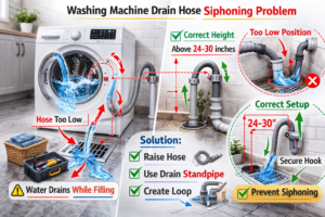 washing machine fills then immediately drains