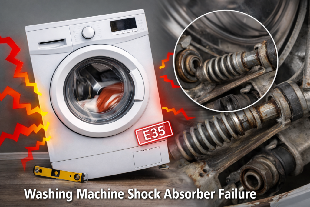 washing machine shock absorber failure symptoms