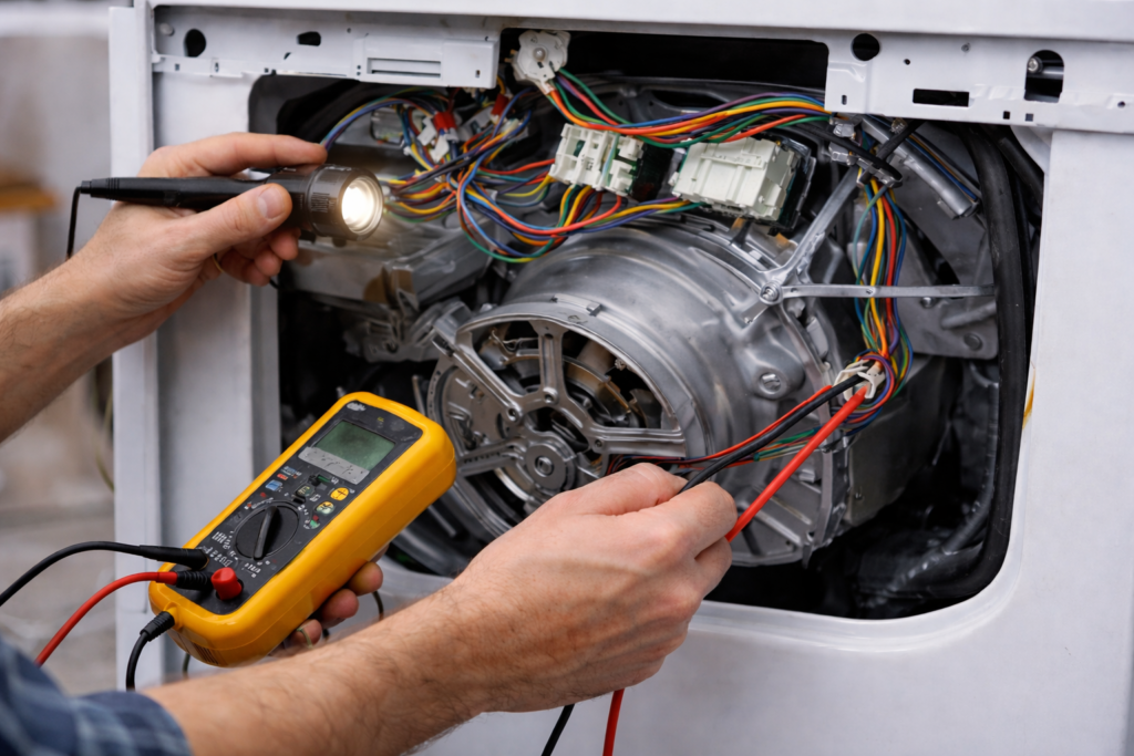 washing machine wiring issue symptoms