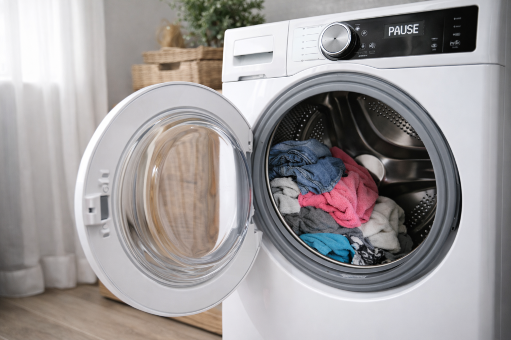 whirlpool washer keeps pausing cycle