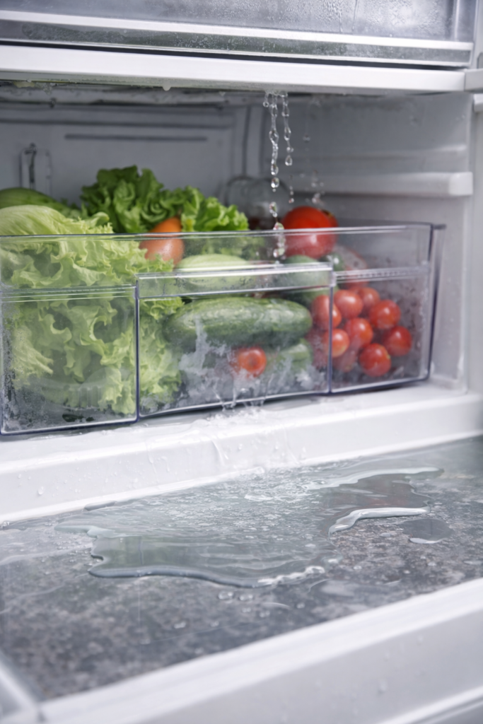 fridge leaking water inside