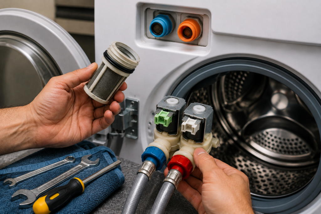 washer water flow weak inside drum