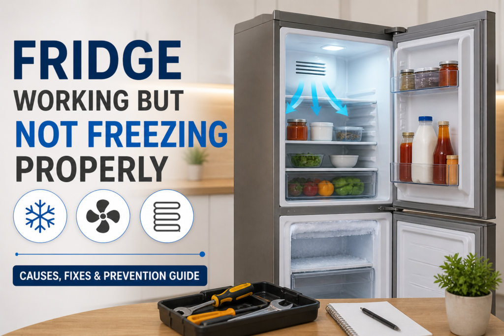 fridge working but not freezing properly