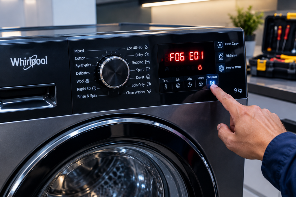 Whirlpool washer F06 E01 error code