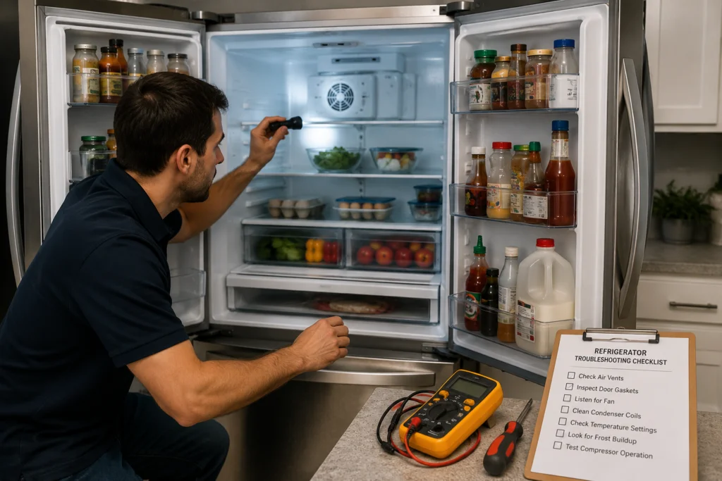 refrigerator works fine empty but not full